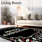 Black Holly Berry Vintage Border Rug