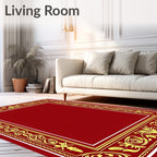 Gold Leaf Vine Scroll Border Rug
