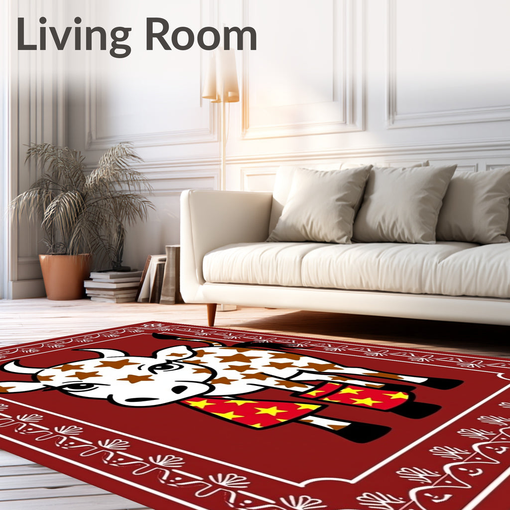 Whimsical Cow Whimsical Stars Rug