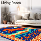 Orange Horse With Blue Sky Rug