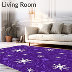 Purple Winter Snowflake Swirls Rug