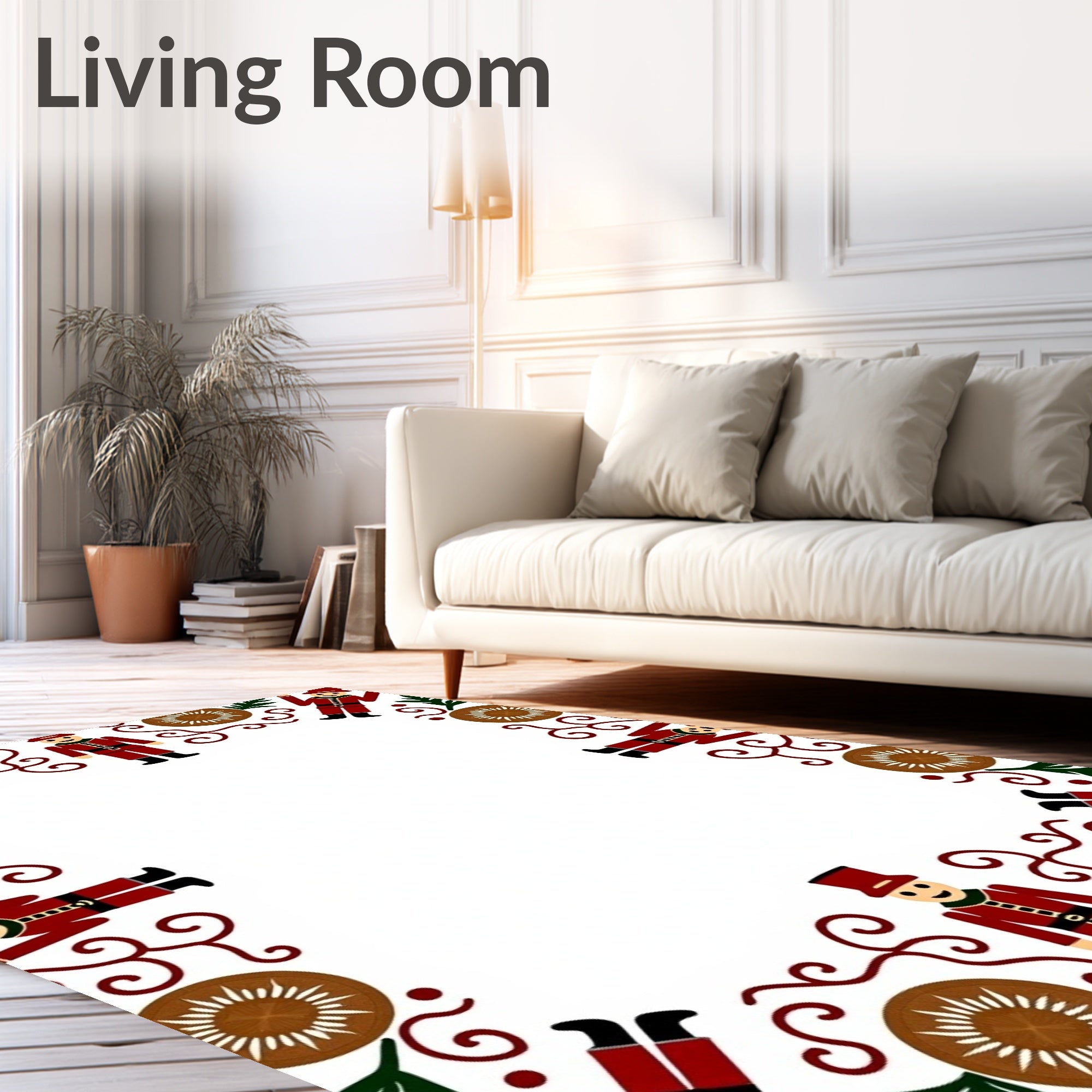 Red Soldier Nutcracker Festive Garland Rug