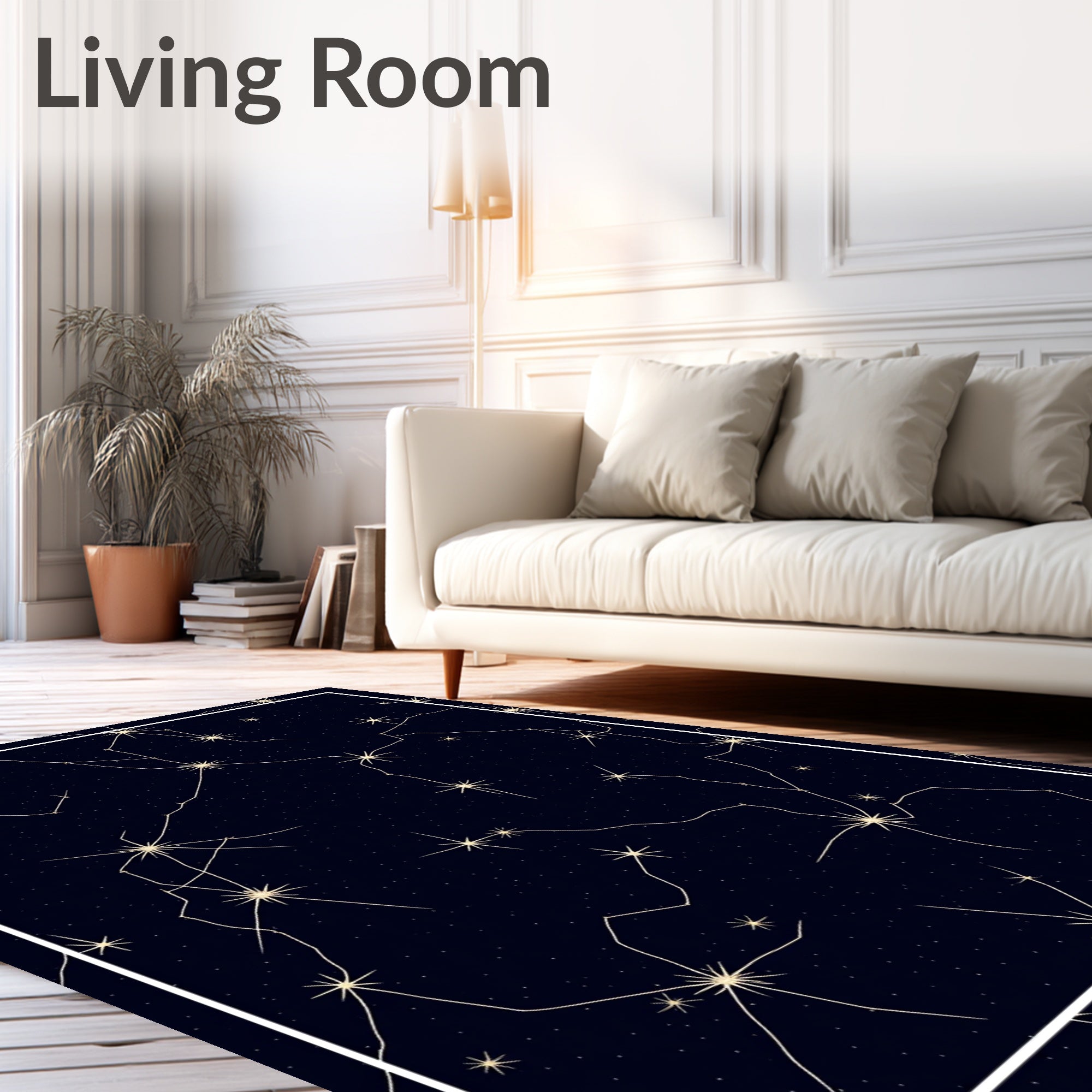 Celestial Night Sky Constellation Rug