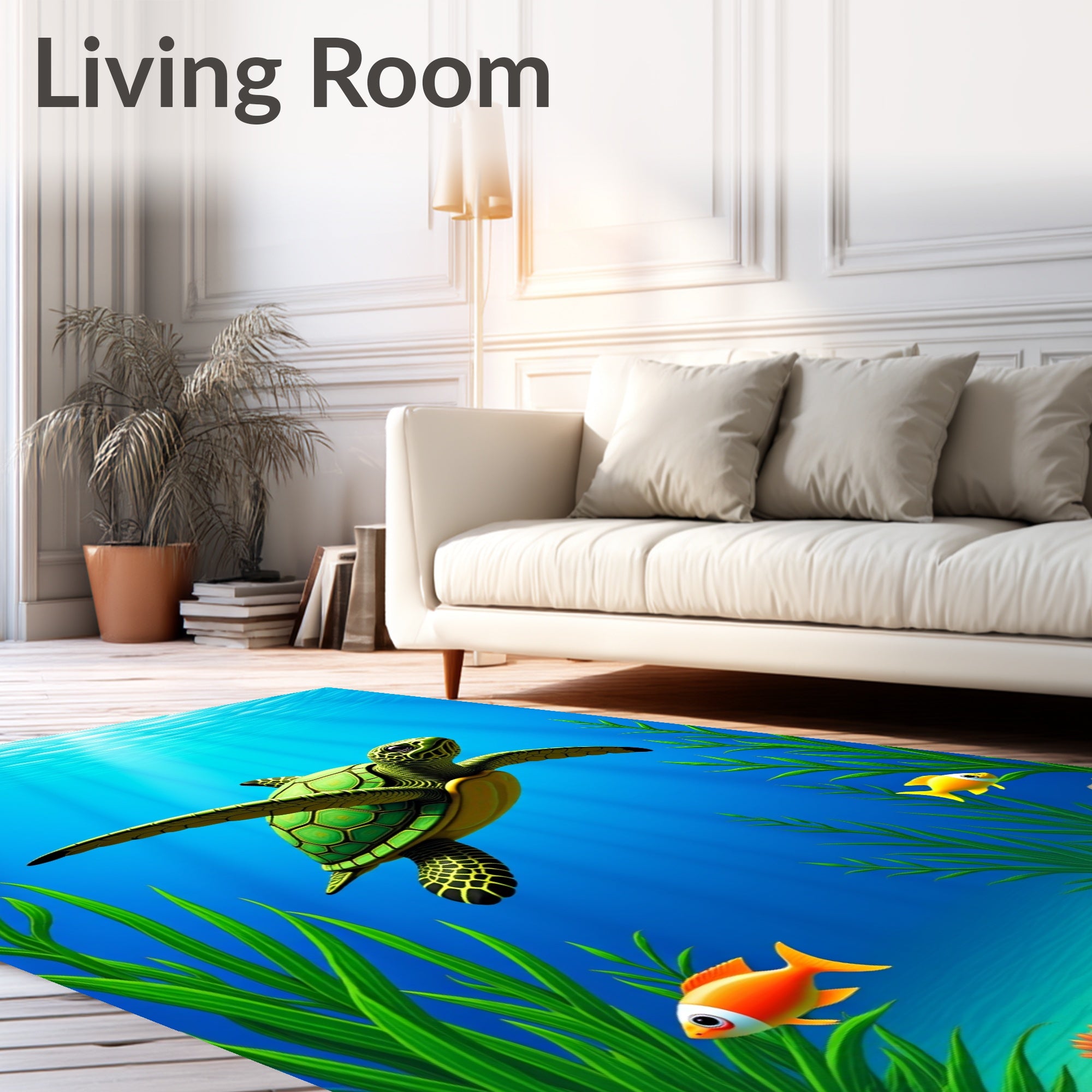 Underwater Sea Turtle Tropical Fish Garden Rug