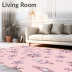 Pale Rose Snowflake Crystal Collection Rug