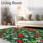 Winter Berry Snowflake Garland Rug