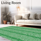 Vibrant Emerald Wavy Stripe Texture Rug