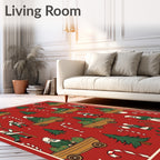 Christmas Trees and Candy Canes Scene Rug