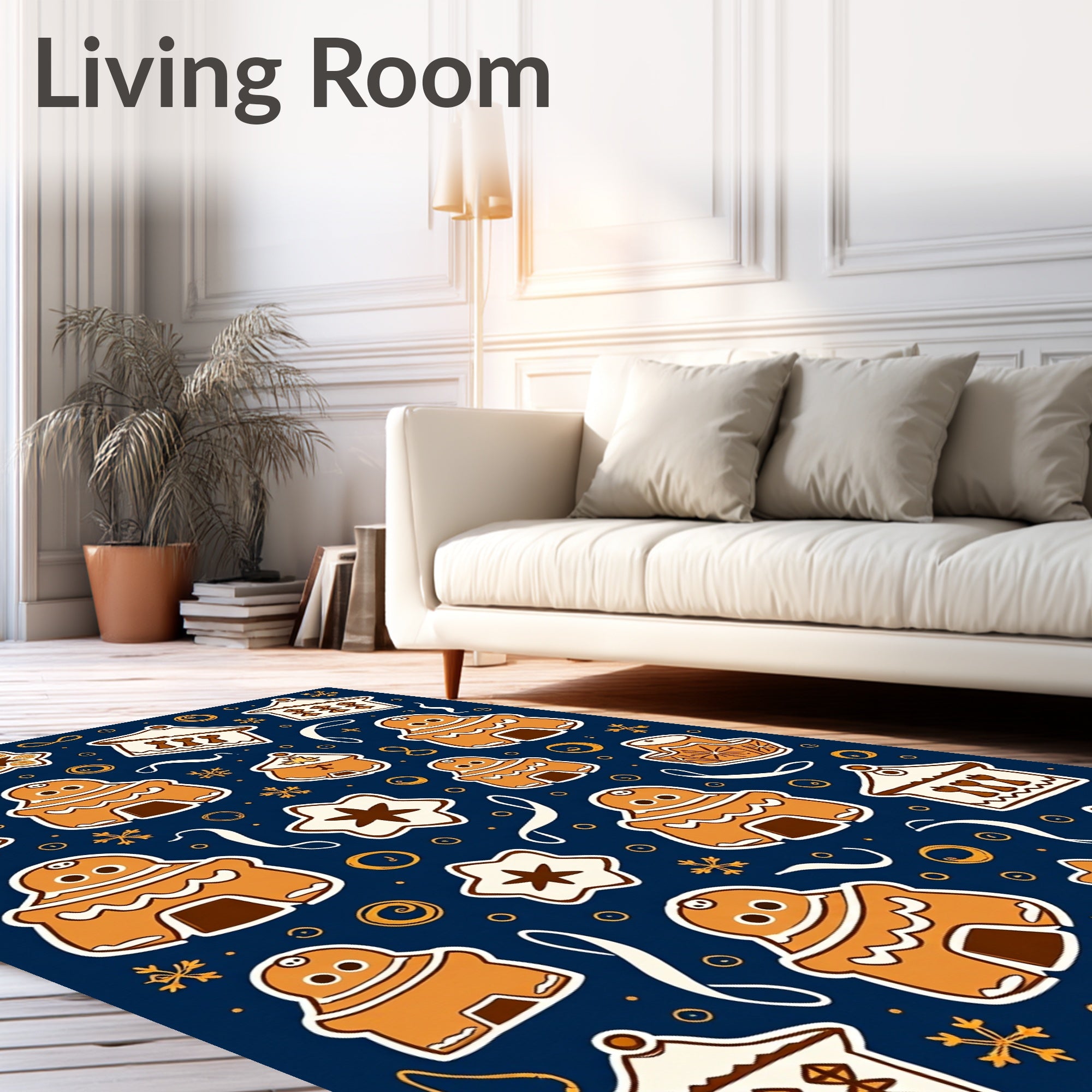 Whimsical Gingerbread Holiday Cookie Collage Rug