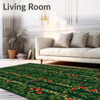 Emerald Forest Red Berry Garland Rug