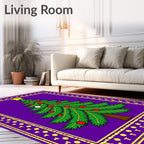 Festive Purple Christmas Tree Star Rug