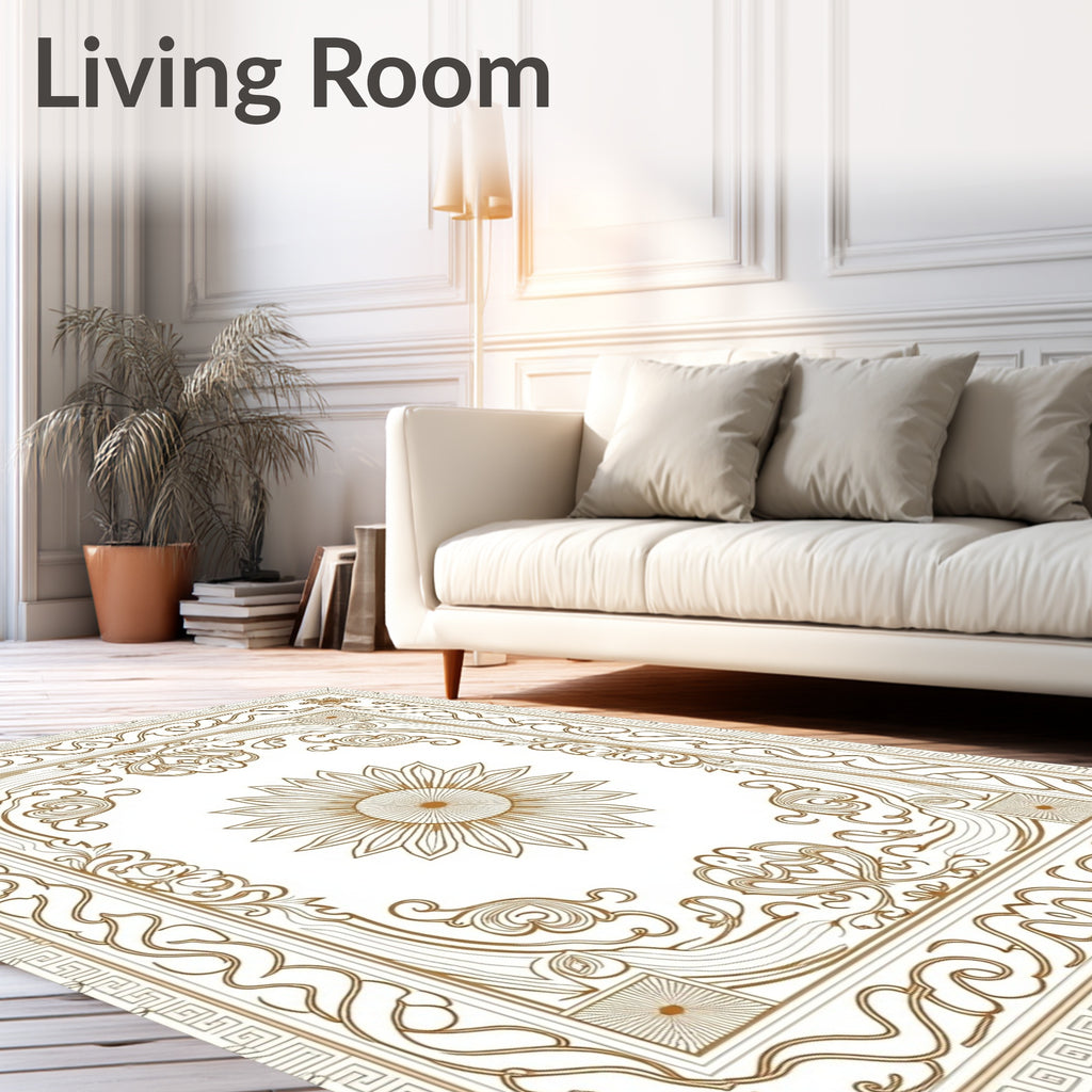 Golden Sunflower Art Nouveau Rug