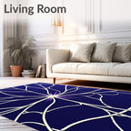 Deep Blue Radiant Starburst Rug