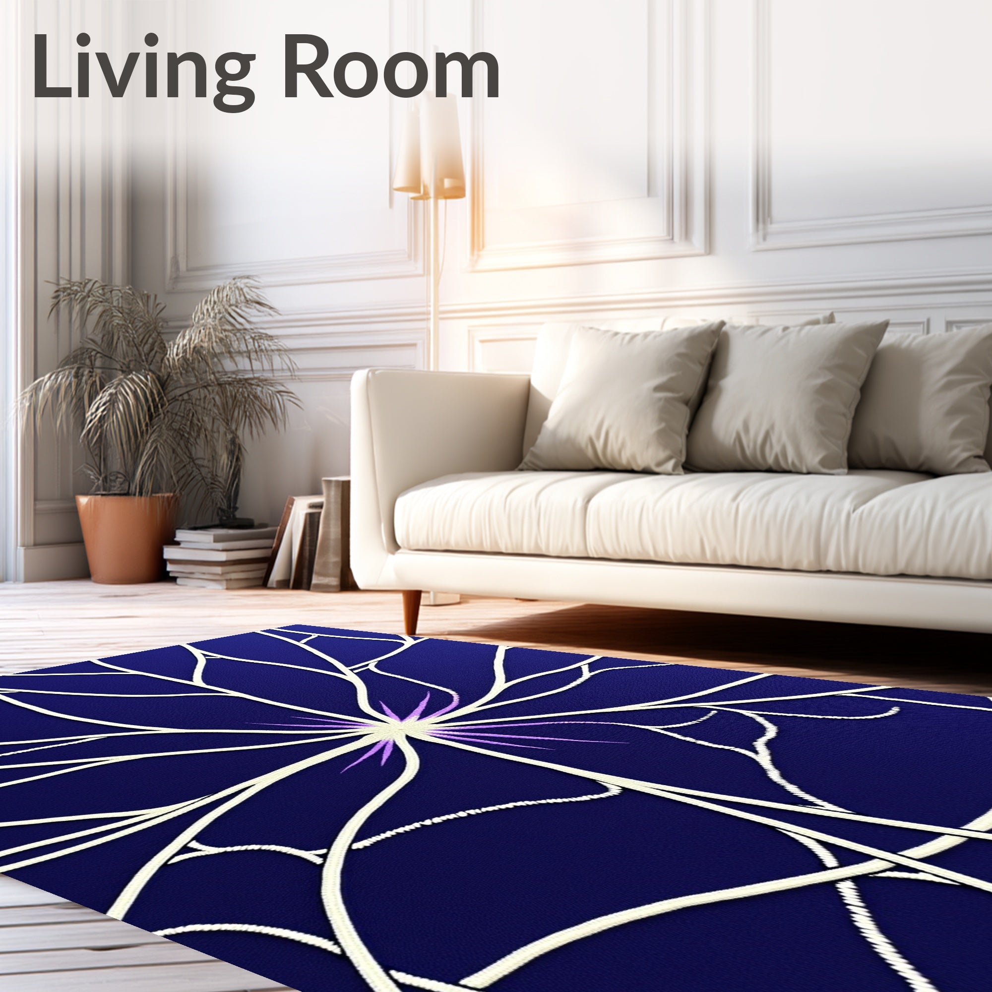 Deep Blue Radiant Starburst Rug