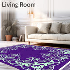 Deep Purple Floral Medallion Ornament Rug