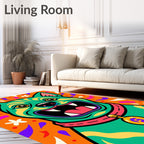Vibrant Emerald Dog Confetti Whimsy Rug