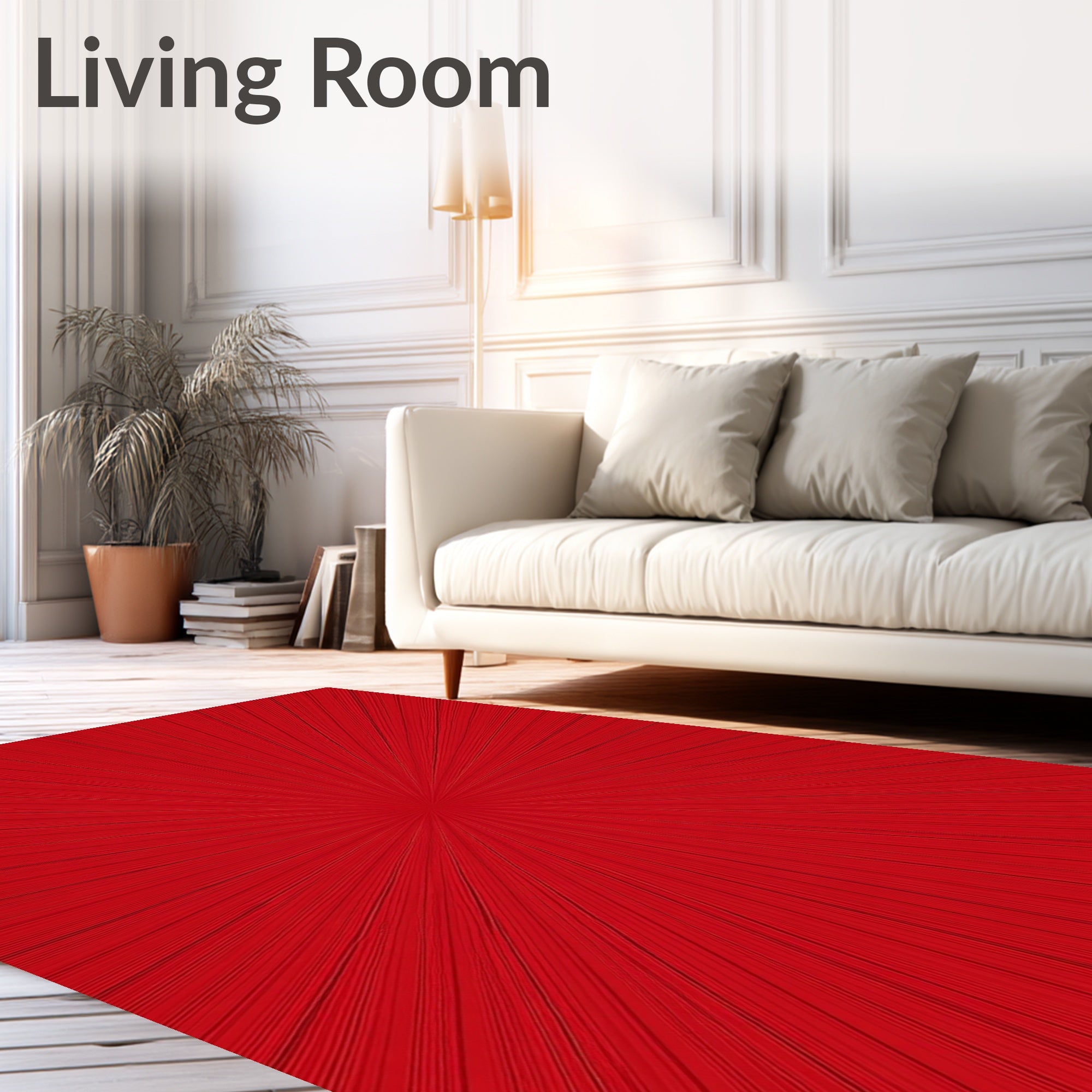 Radiant Crimson Sunburst Rug