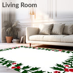 Festive Green Holly Berry Vine Rug