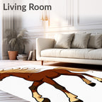 Majestic Brown Horse Golden Mane Runner Rug