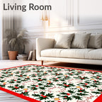 Festive Holly Berry Kaleidoscope Border Rug