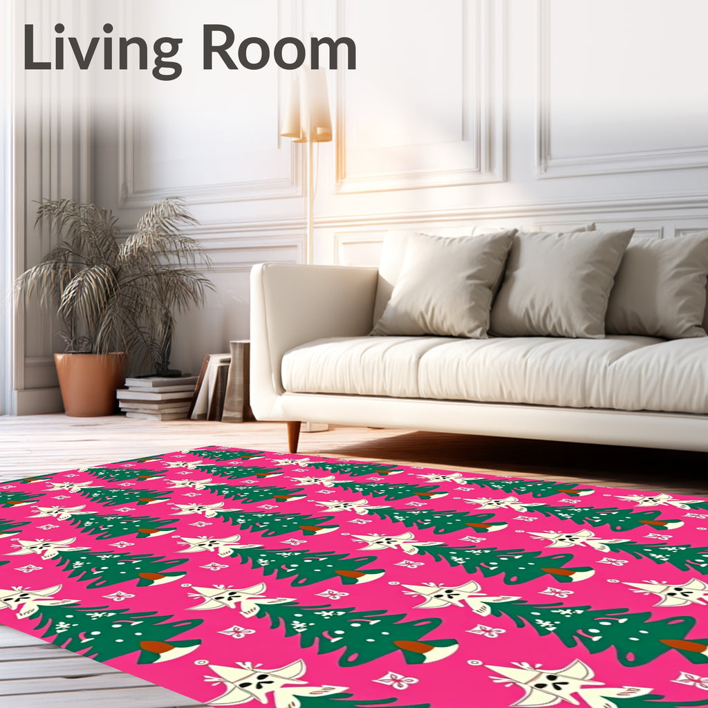 Whimsical Christmas Tree Medallion Rug