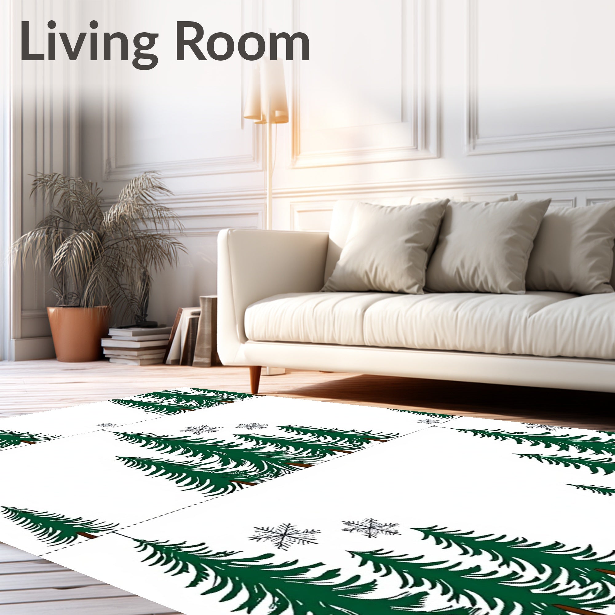 Evergreen Forest Snowfall Rug