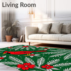 Red Cardinal Winter Foliage Rug