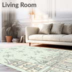 Whimsical Winter Castle Snowflake Scene Rug