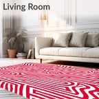 Bold Red Maze Labyrinth Rug