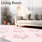 Sweet Pink Koi Fish Swirl Rug