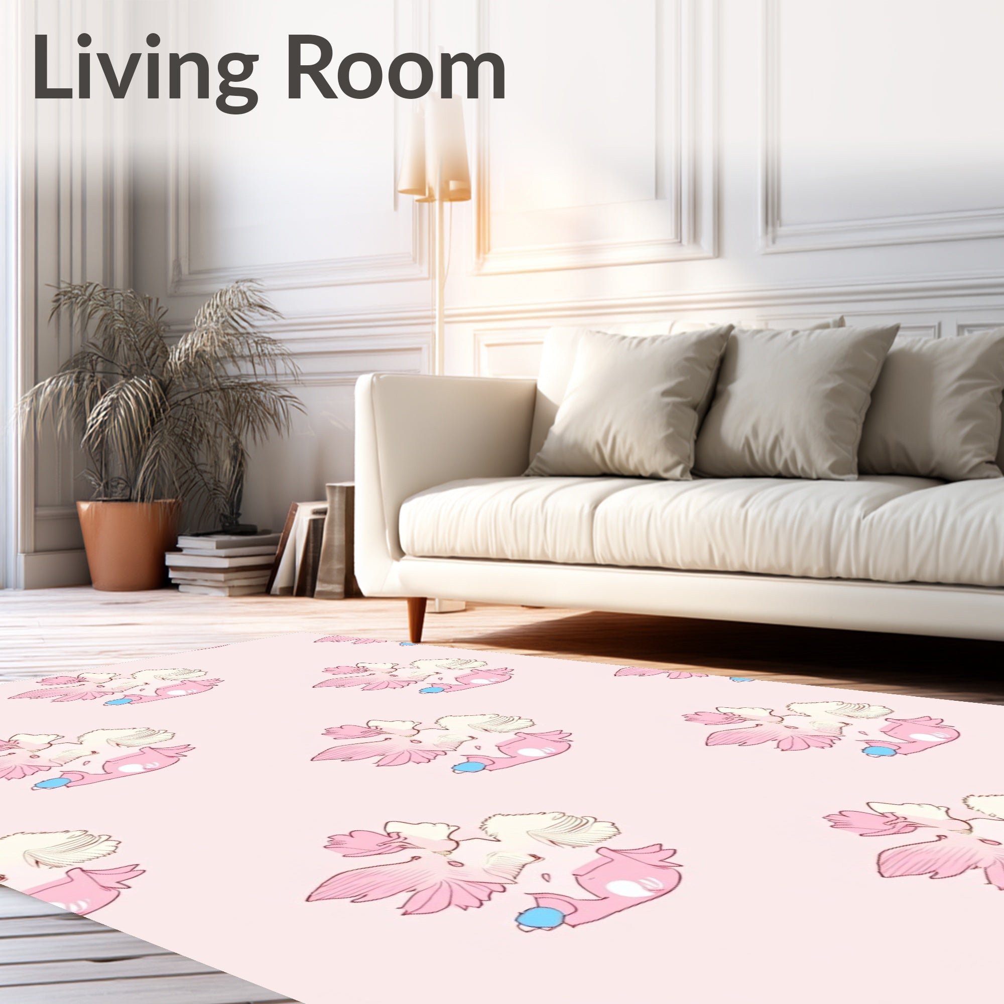 Sweet Pink Koi Fish Swirl Rug