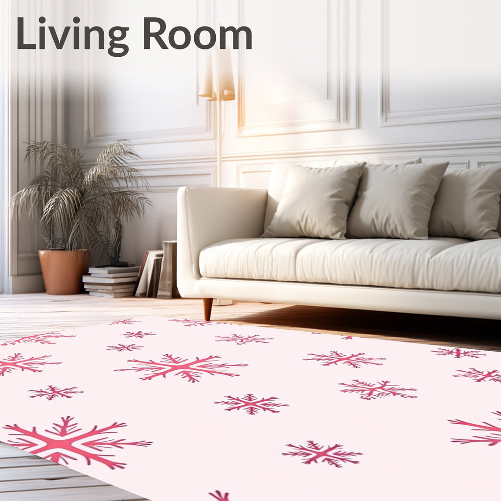 Crimson Snowflake Scatter Rug
