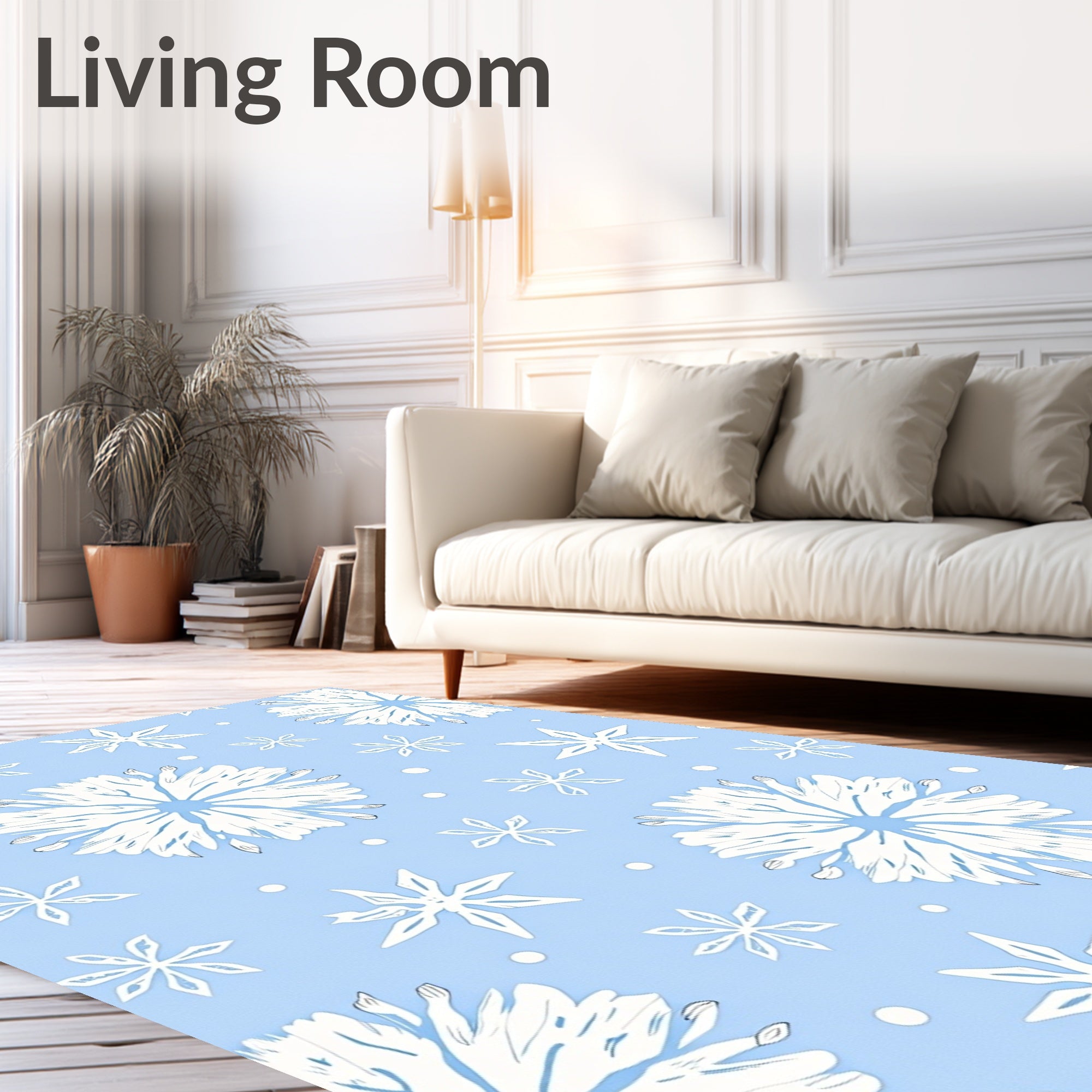 Winter Sky Snowflake Pattern Rug