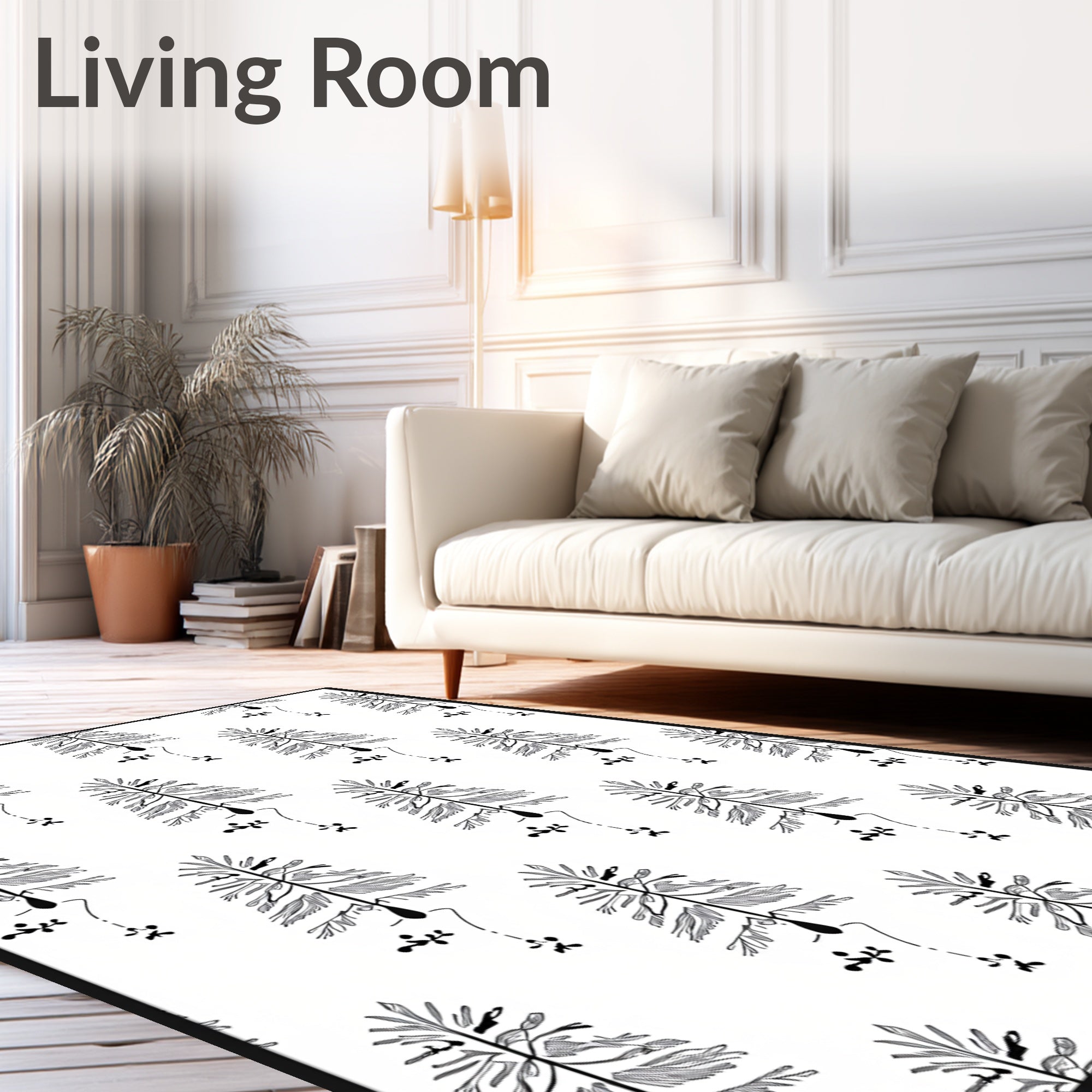 Simple Black Pine Tree Scatter Rug