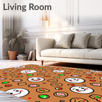 Joyful Gingerbread Faces Candies Cookies Rug
