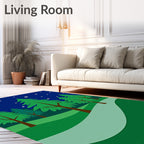 Forest Night Sky Woodland Scene Rug