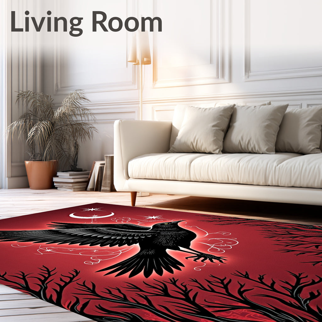 Crimson Crow Moonlight Stars Rug
