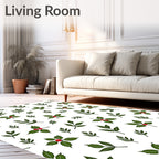 Green Holly Berry Botanical Scatter Rug