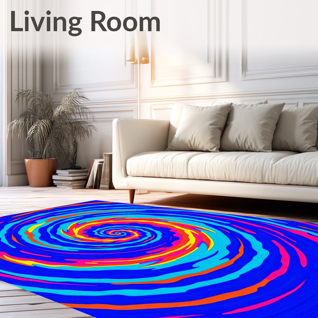 Vibrant Psychedelic Swirl Rug