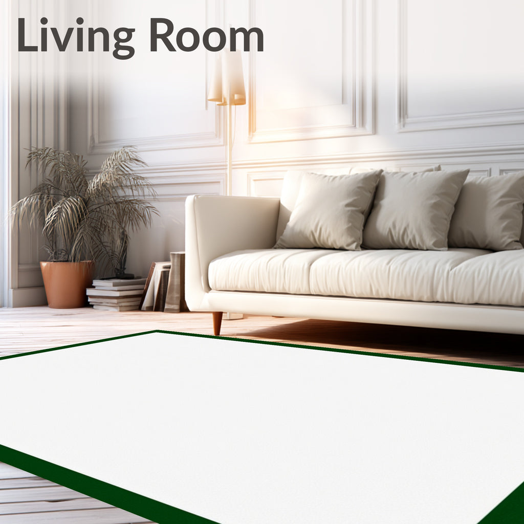 Deep Forest Green Bordered Field Rug