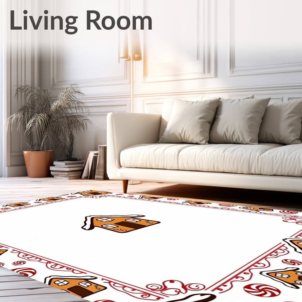 Whimsical Gingerbread House Candy Border Rug