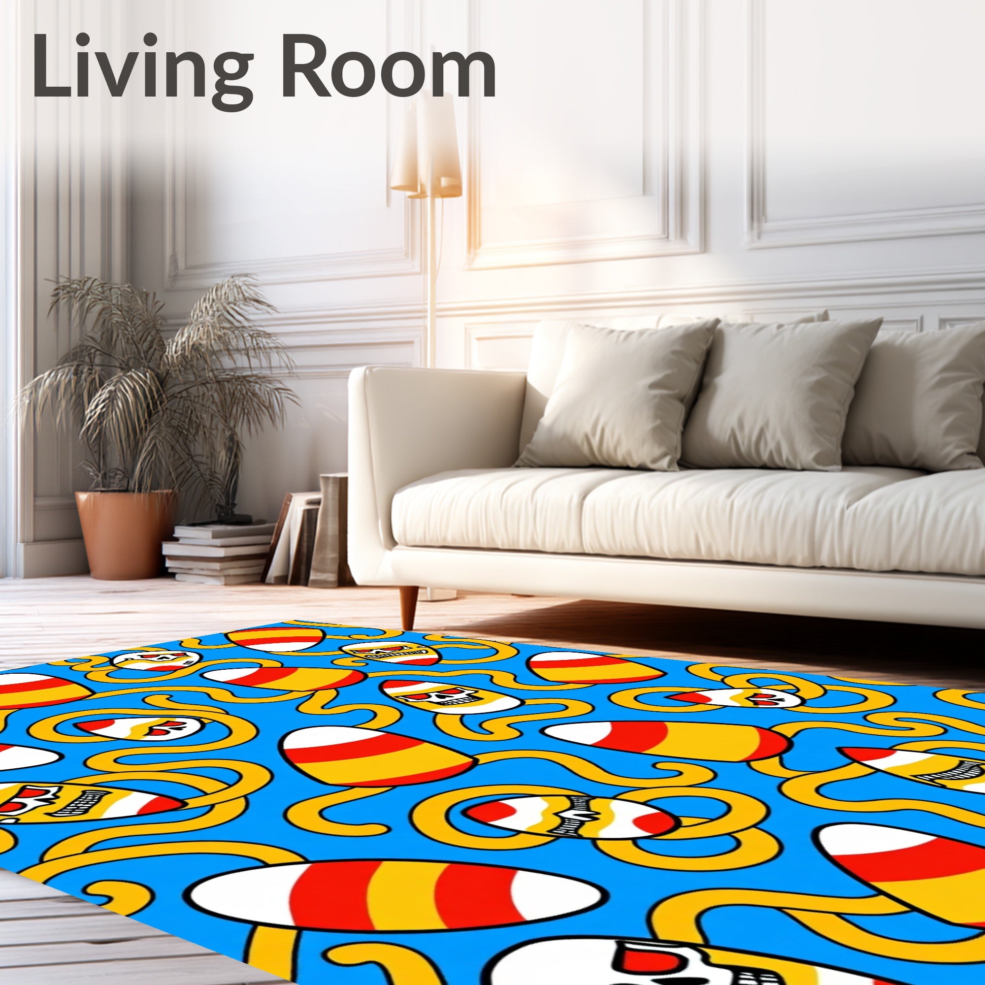Spooky Candy Corn Skeleton Swirl Rug