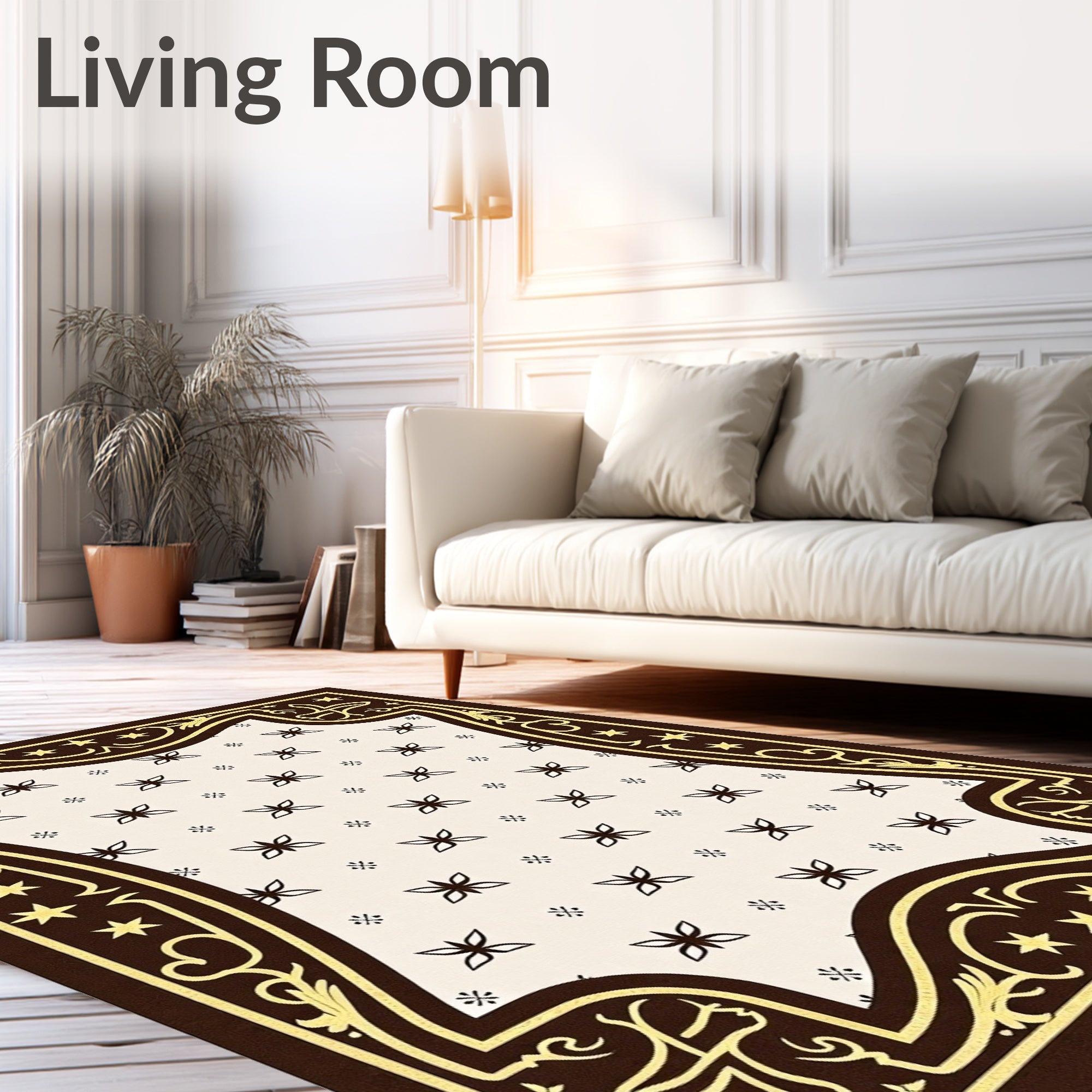Chocolate Star Flourished Medallion Rug