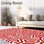Crimson Maze Organic Lines Rug