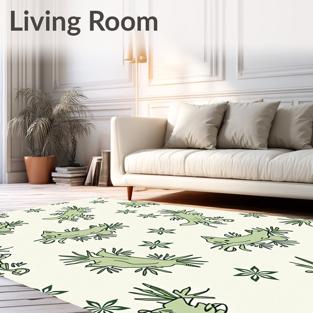 Playful Green Nudibranch Starburst Arrangement Rug