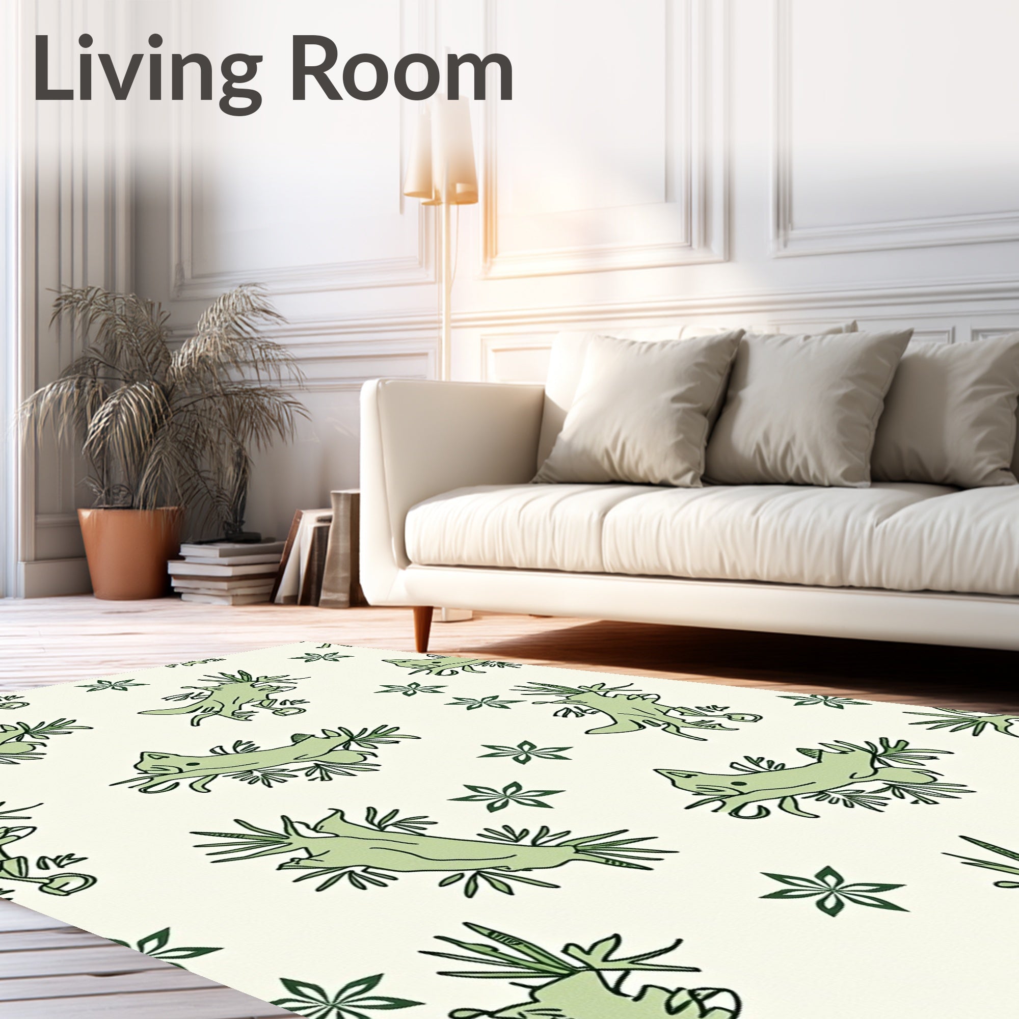 Playful Green Nudibranch Starburst Arrangement Rug