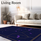 Cosmic Starry Purple Nebula Geometric Rug
