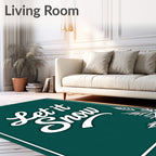 Winter White Snowflake Teal Rug