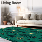 Emerald Forest Tree Star Arrangement Rug