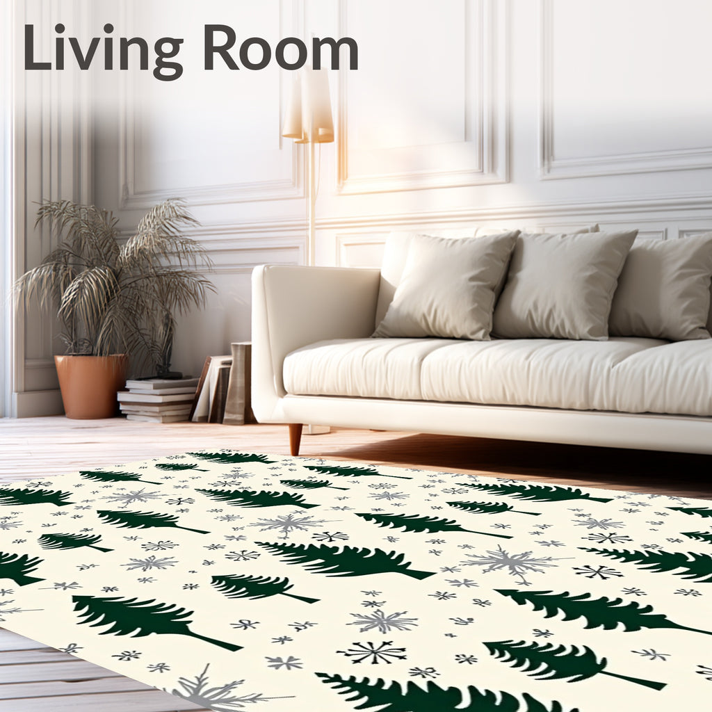 Forest Pine Snowflake Repeat Rug